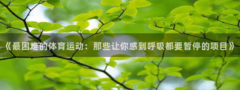 球客岛：《最困难的体育运动：那些让你感到呼吸都要暂停的项目》